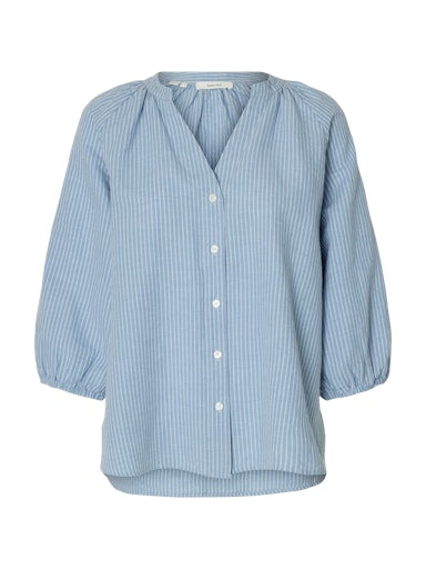 Blouses korte mouw blauw Selected FEMME