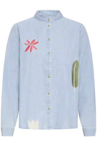 Blouses lange mouw blauw ICHI
