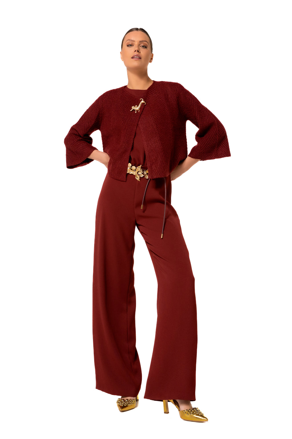 Poncho's rood Caroline Biss