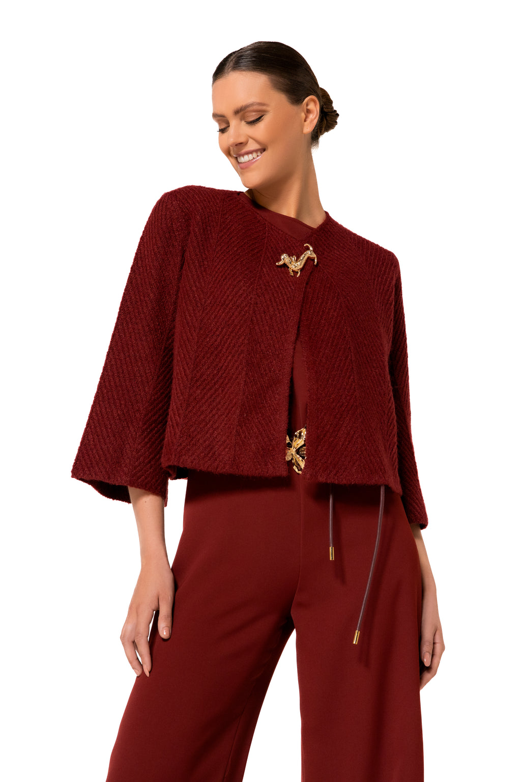 Poncho's rood Caroline Biss