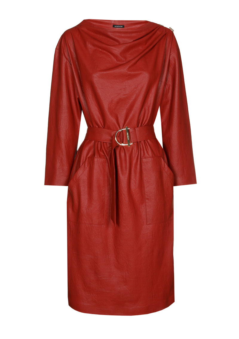 Jurken lange mouw rood Caroline Biss