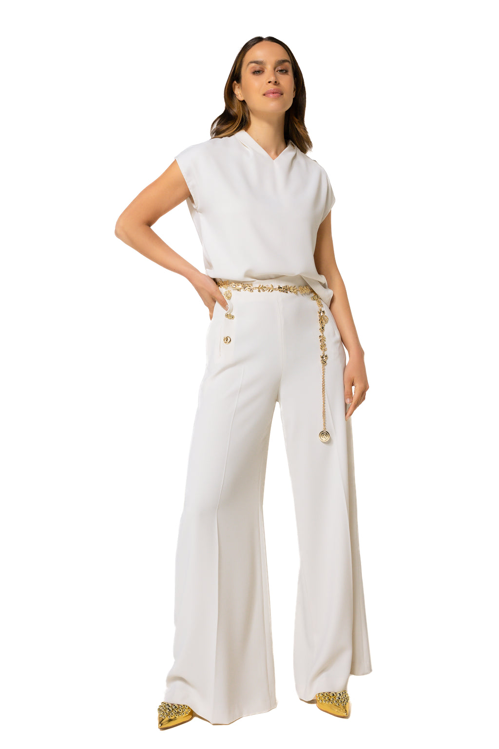 Broeken beige Caroline Biss