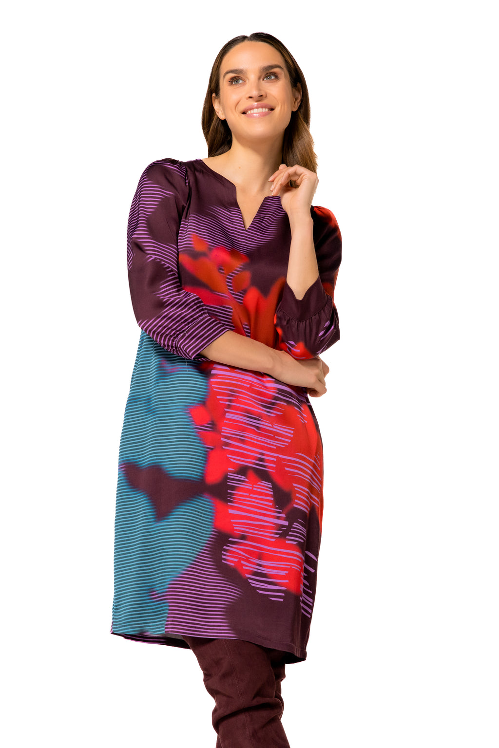 Jurken lange mouw multicolor Caroline Biss