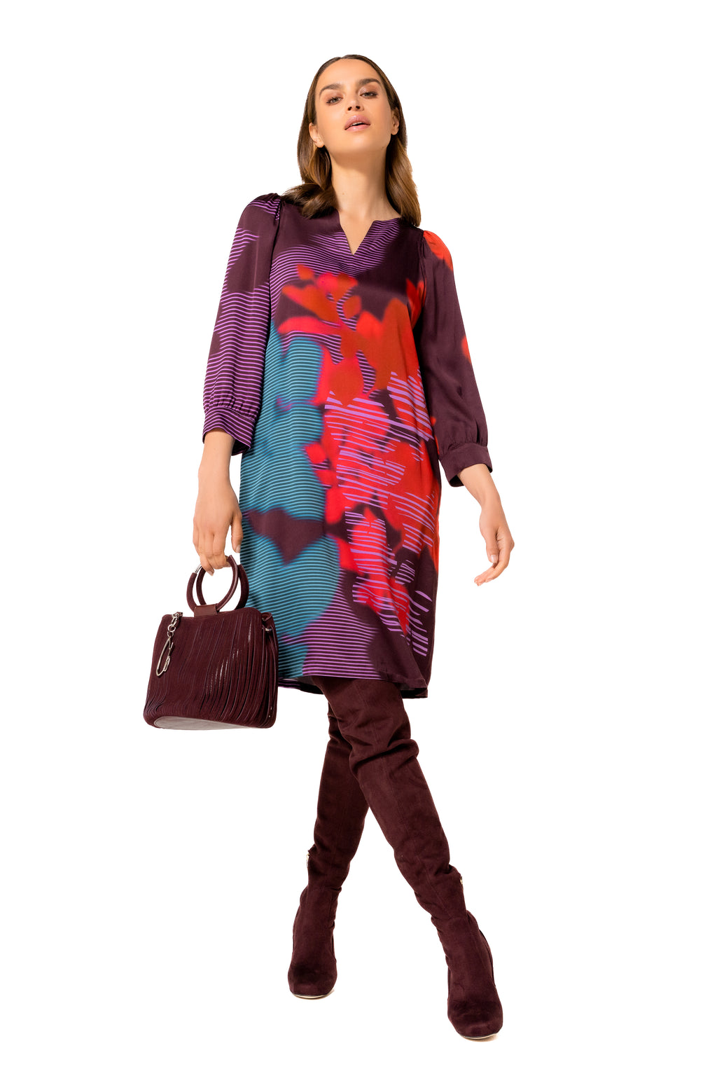 Jurken lange mouw multicolor Caroline Biss