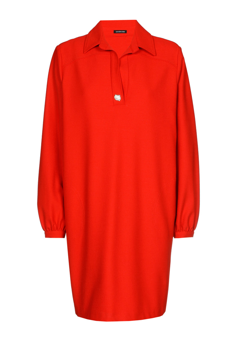 Jurken lange mouw rood Caroline Biss