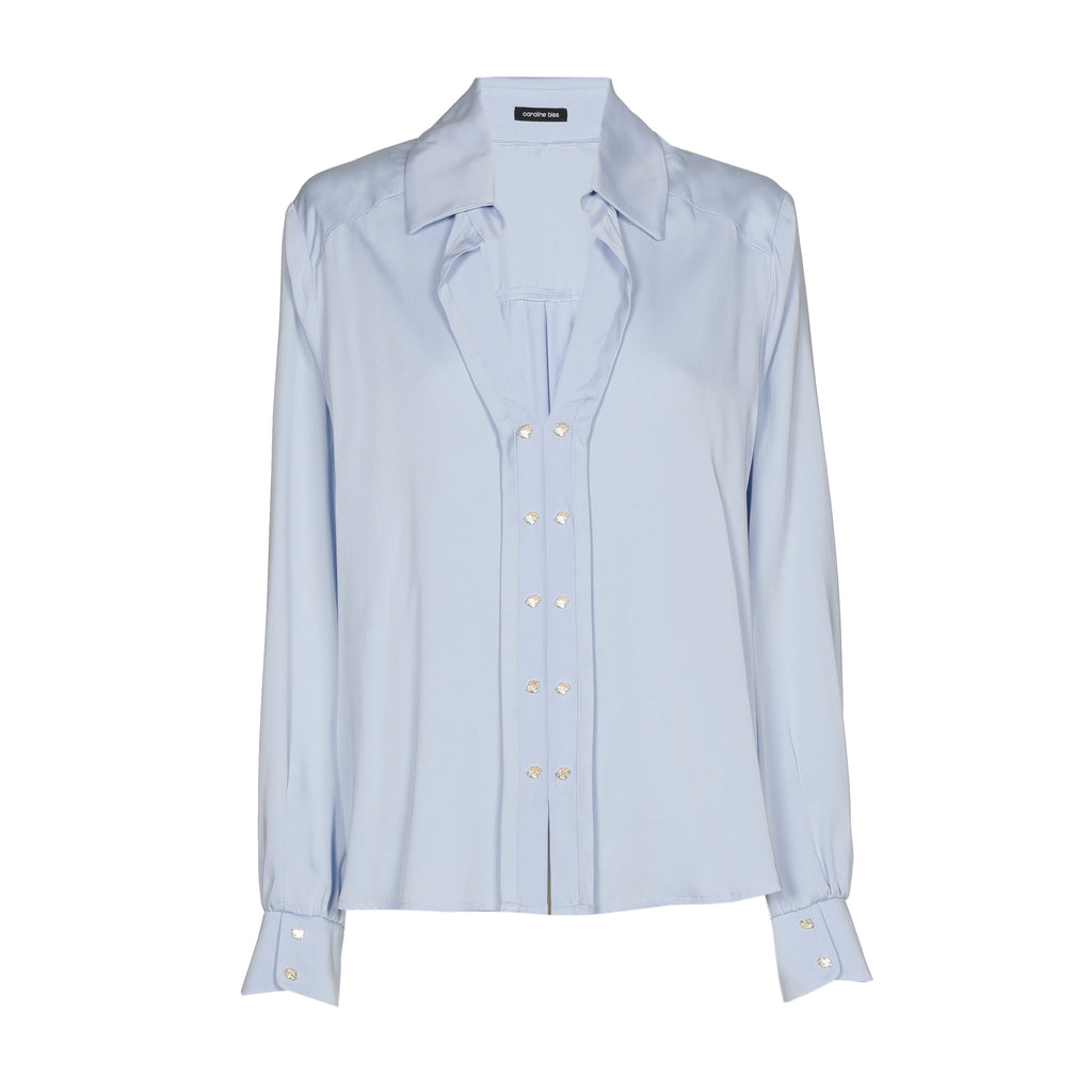 Blouses lange mouw blauw Caroline Biss
