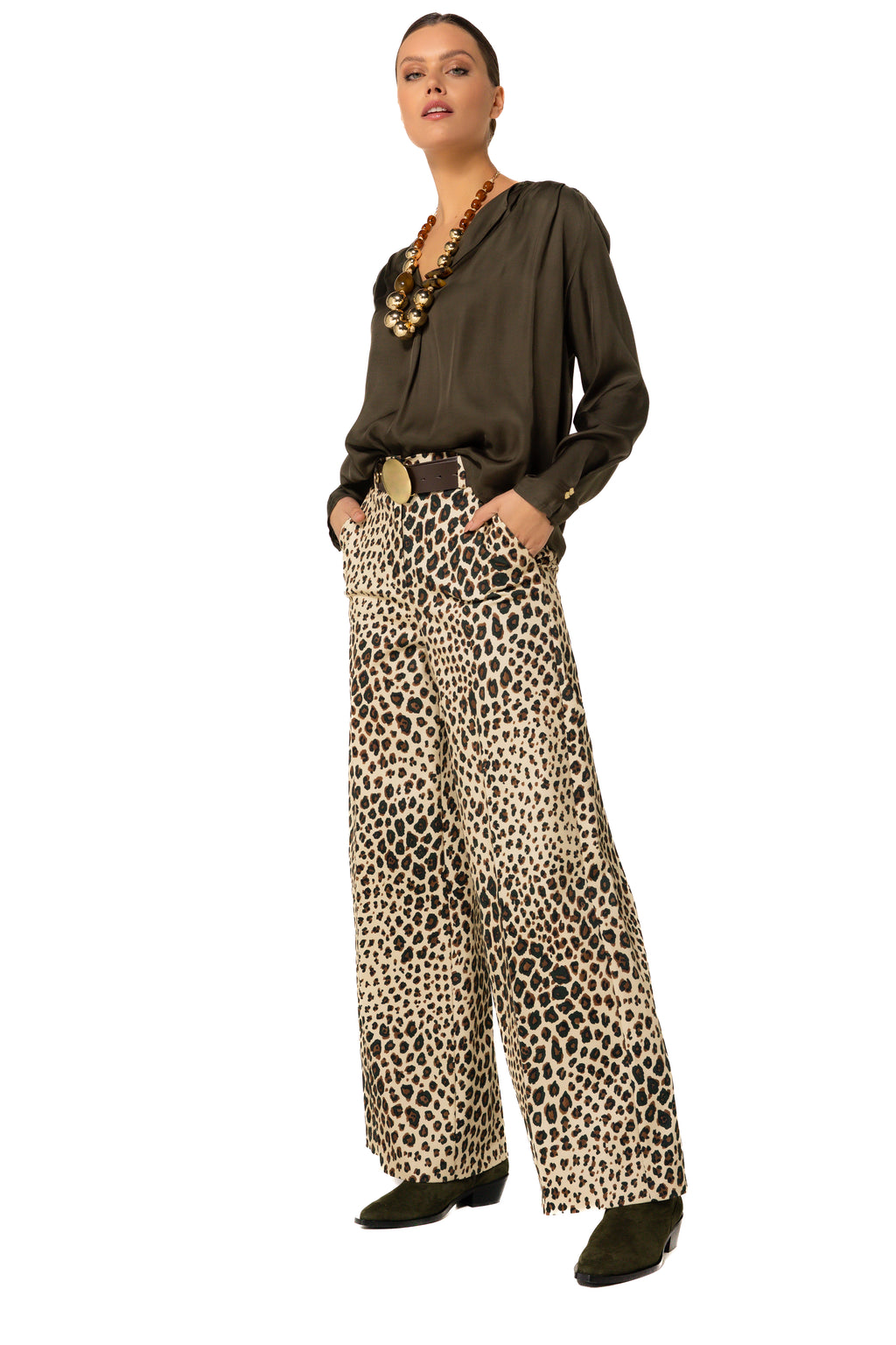 Blouses lange mouw groen Caroline Biss