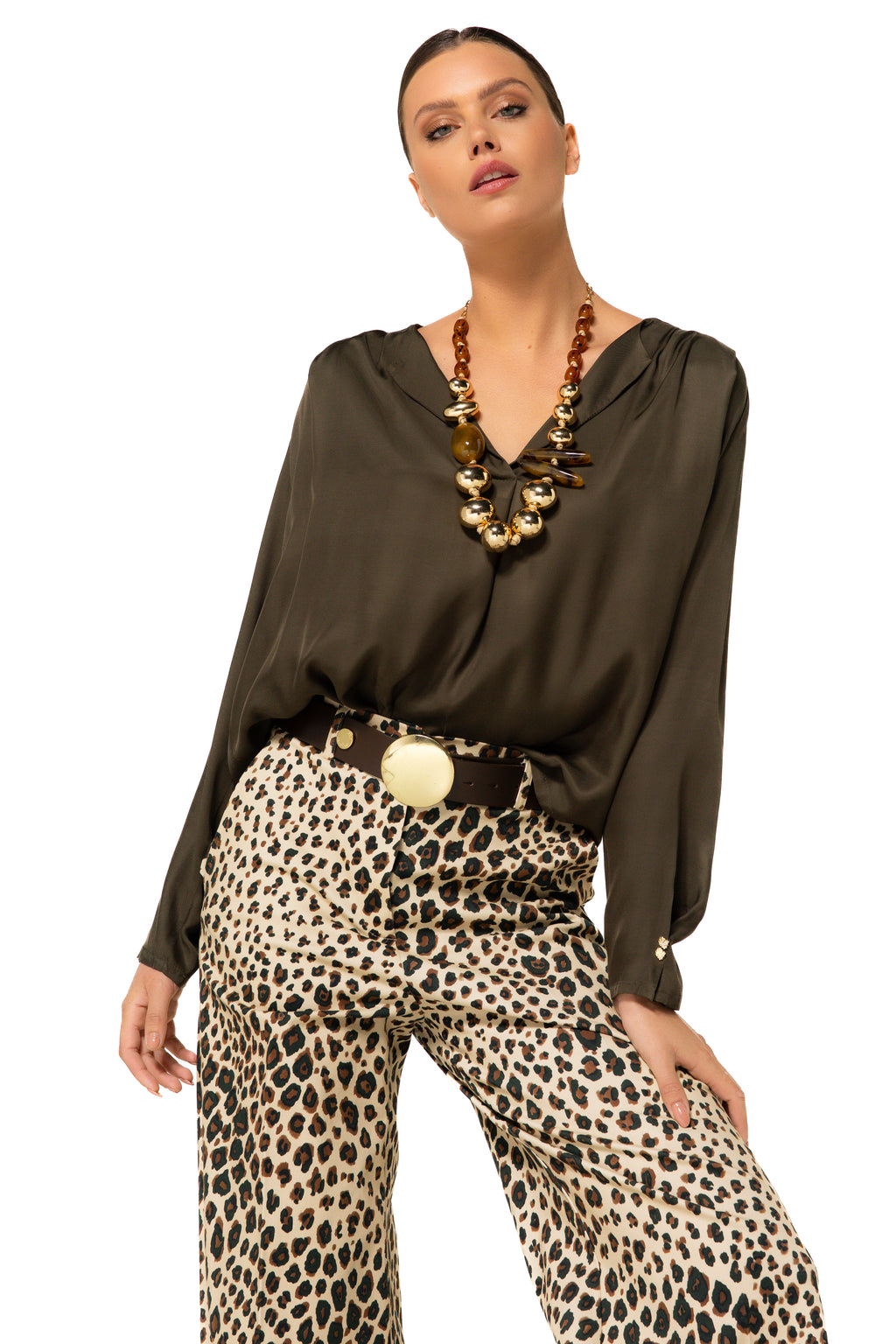 Blouses lange mouw groen Caroline Biss