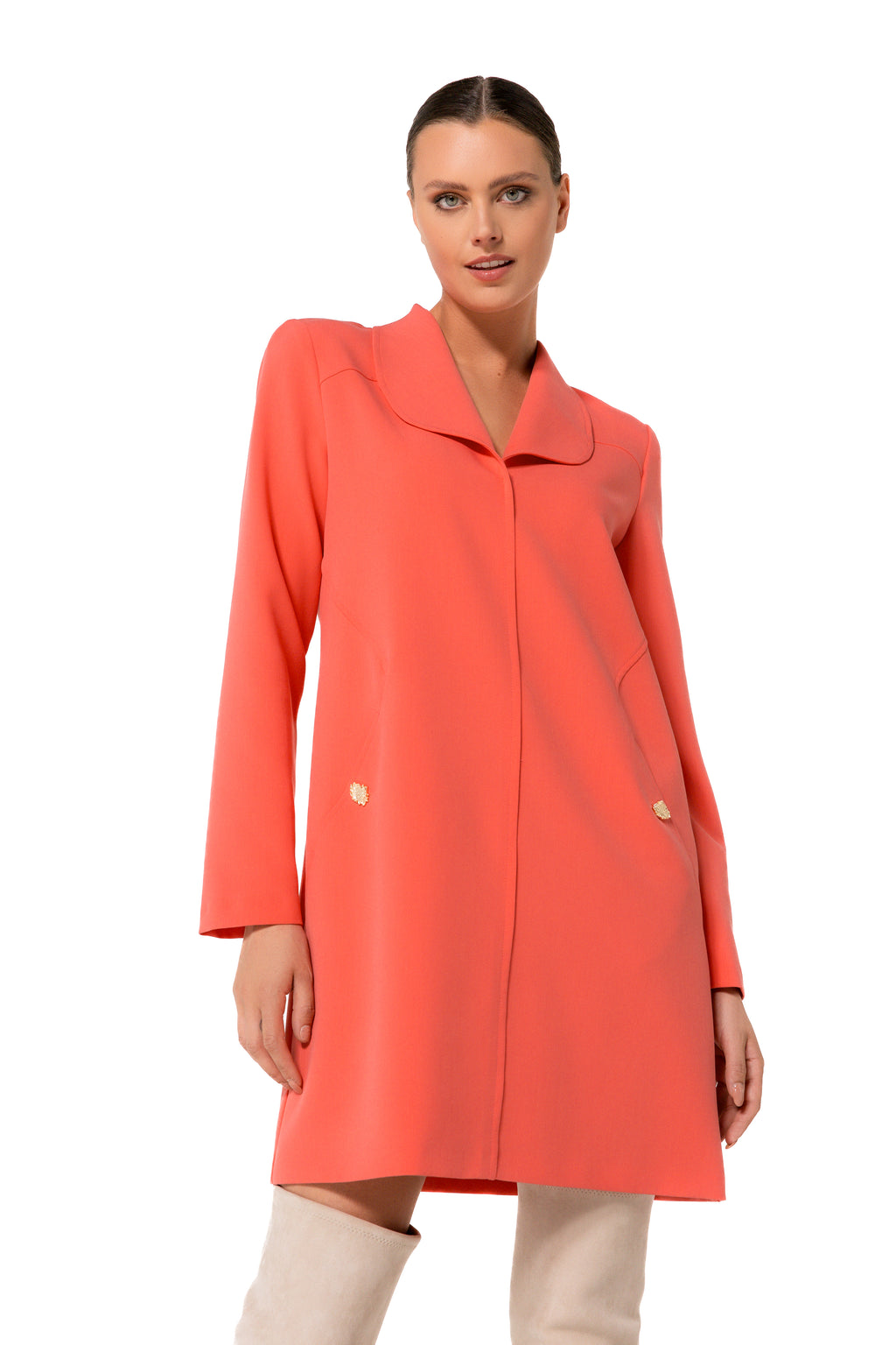 Jurken lange mouw rood Caroline Biss