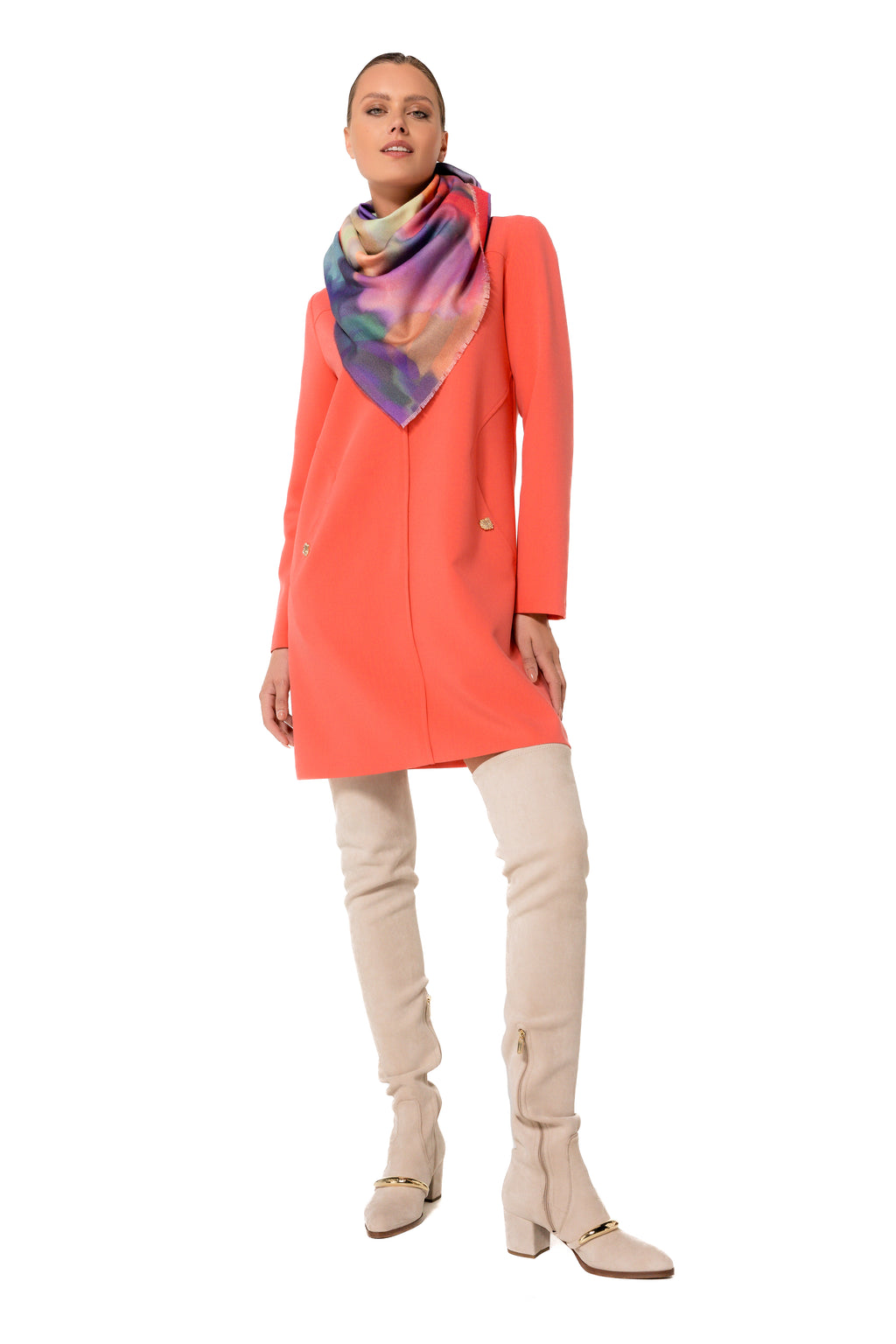 Jurken lange mouw rood Caroline Biss