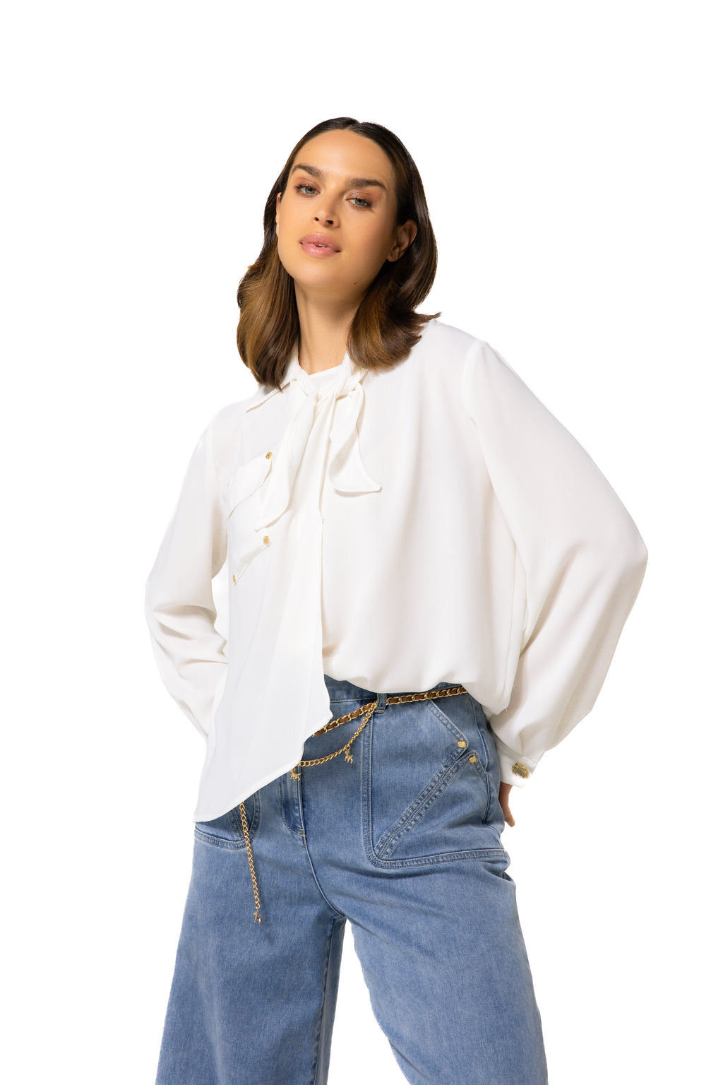 Blouses lange mouw beige Caroline Biss