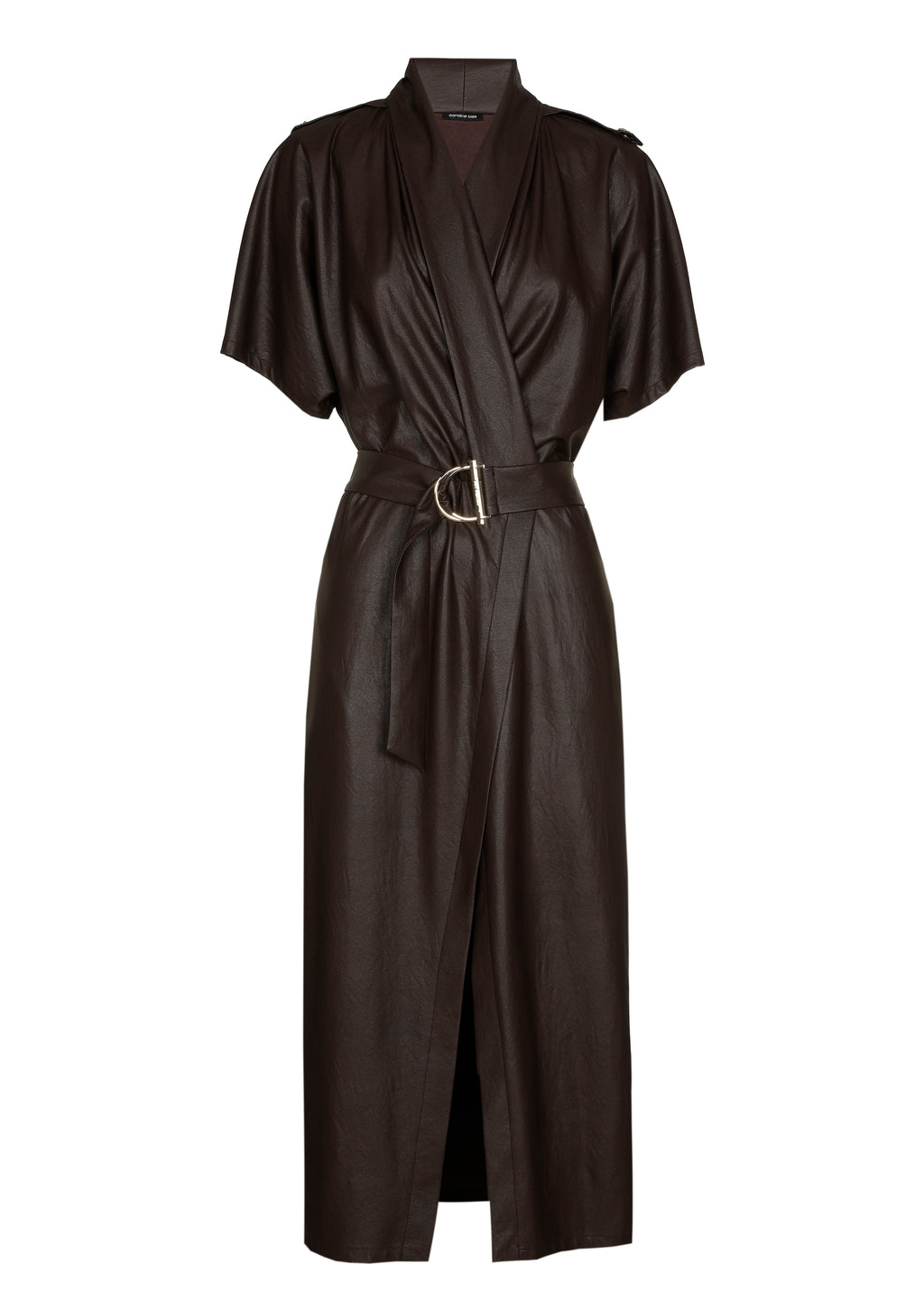 Jurken korte mouw bruin Caroline Biss