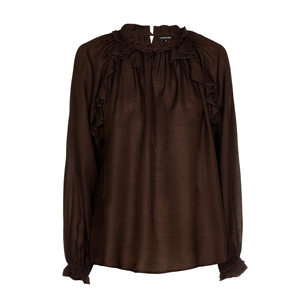 Blouses lange mouw bruin Caroline Biss