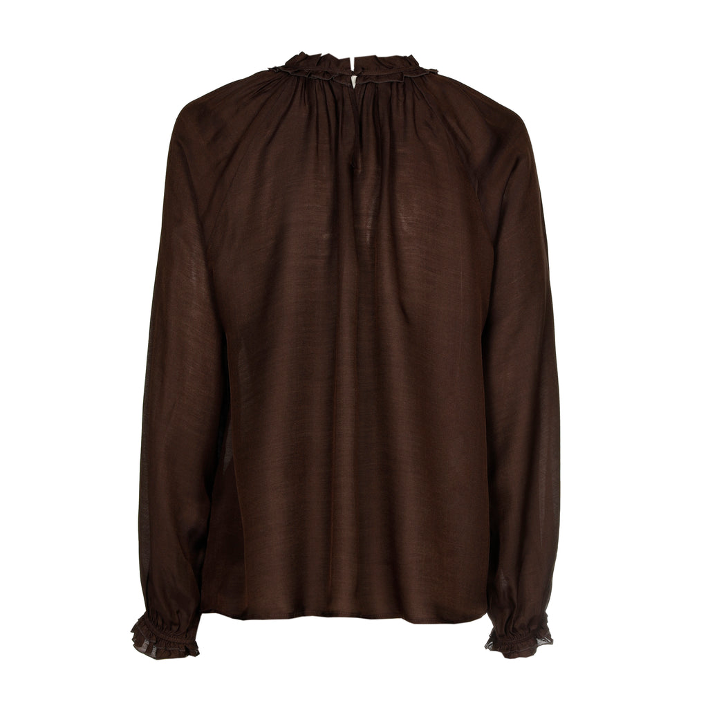 Blouses lange mouw bruin Caroline Biss