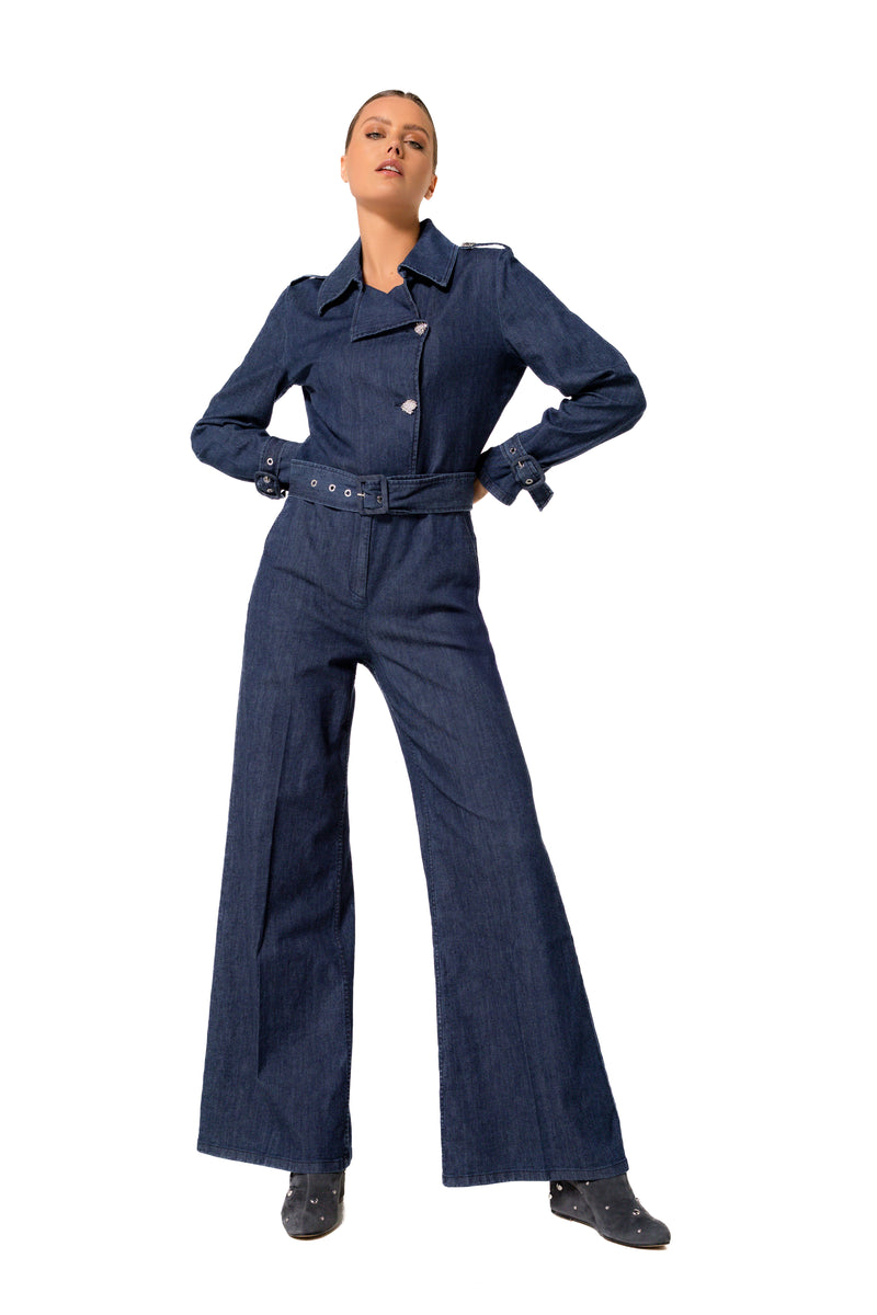 Jumpsuits lange mouw blauw Caroline Biss