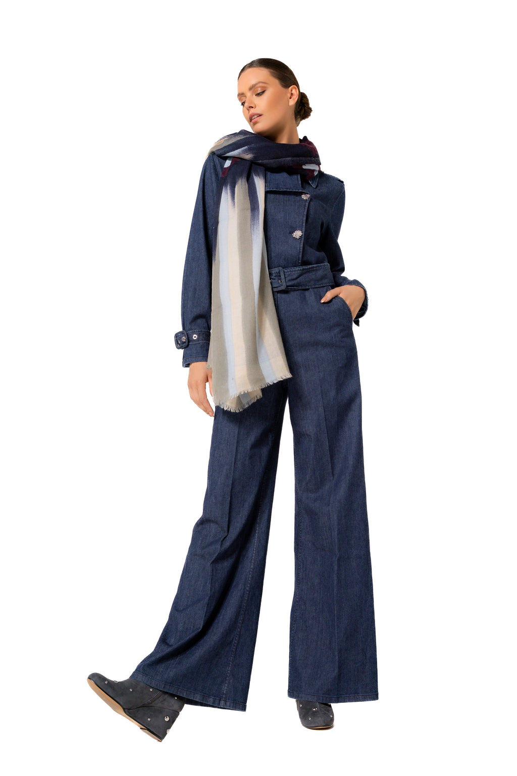 Jumpsuits lange mouw blauw Caroline Biss