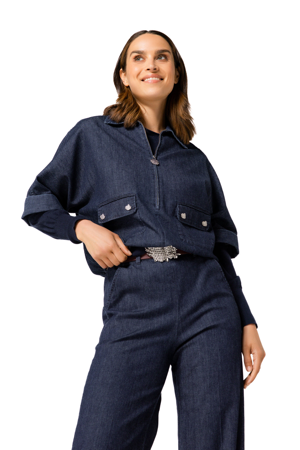 Blouses lange mouw blauw Caroline Biss