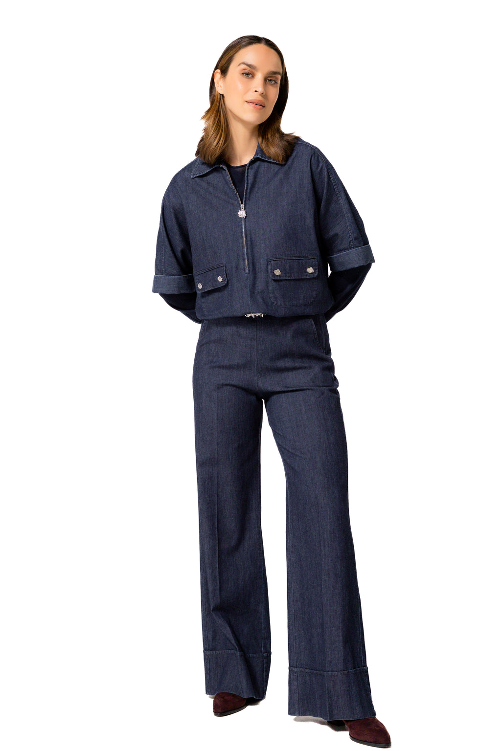 Blouses lange mouw blauw Caroline Biss