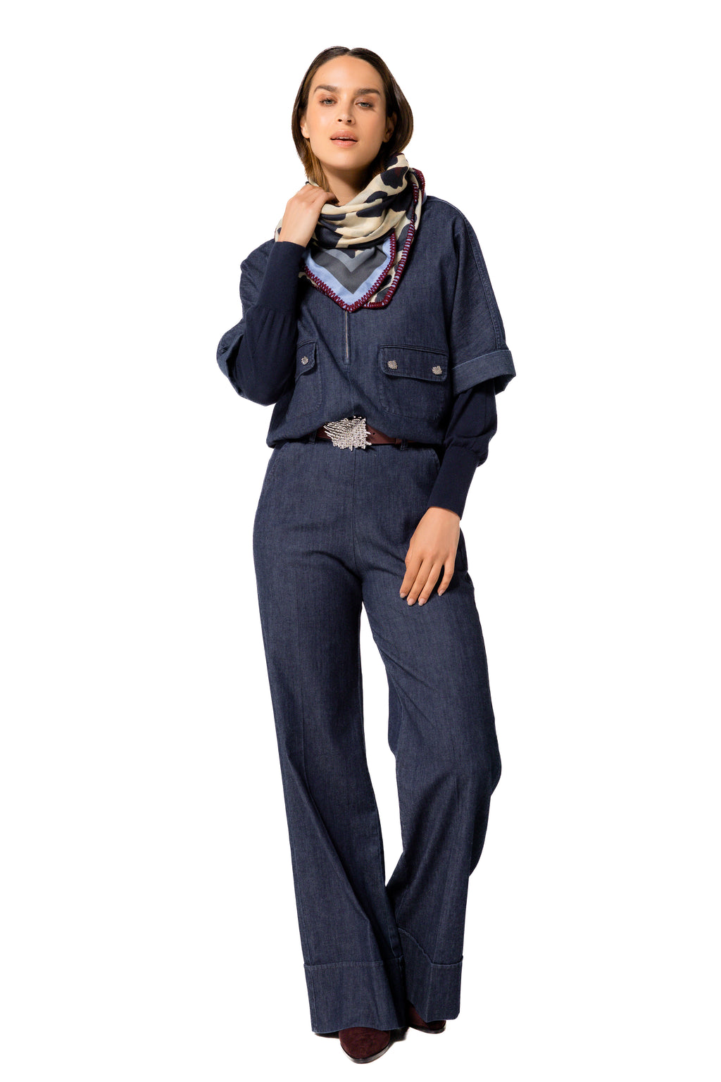 Blouses lange mouw blauw Caroline Biss