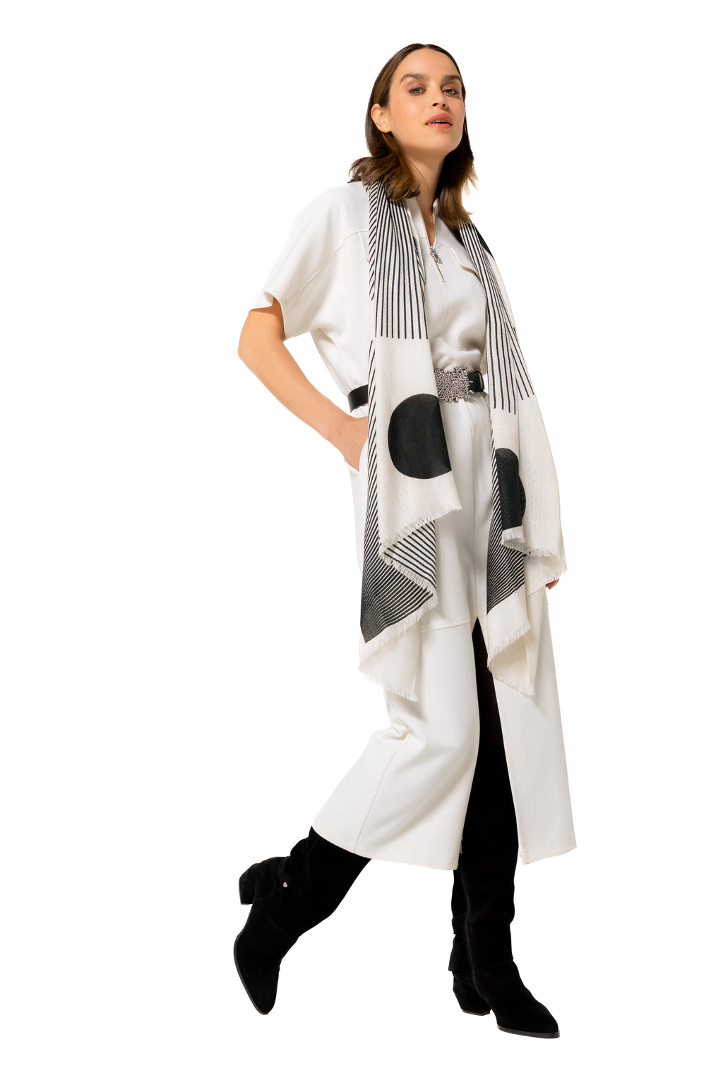 Jurken korte mouw beige Caroline Biss