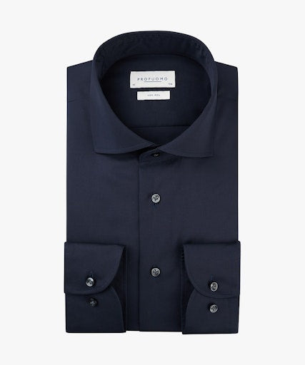 Hemden lange mouw navy Profuomo