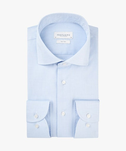 Hemden lange mouw blauw Profuomo