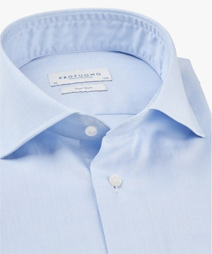 Hemden lange mouw blauw Profuomo