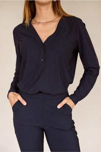 Blouses lange mouw blauw Studio Anneloes