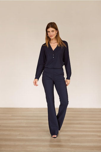 Blouses lange mouw blauw Studio Anneloes