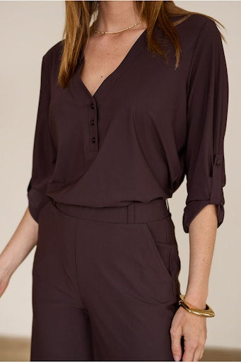 Blouses lange mouw bruin Studio Anneloes