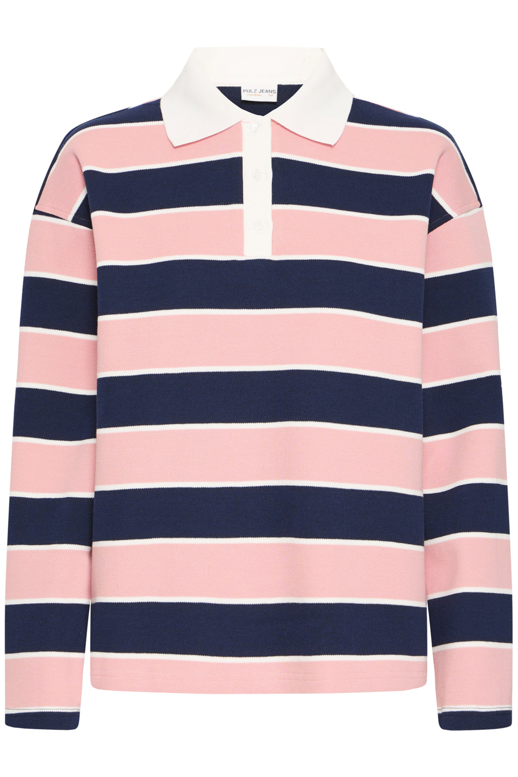 Polo's lange mouw navy Pulz Jeans