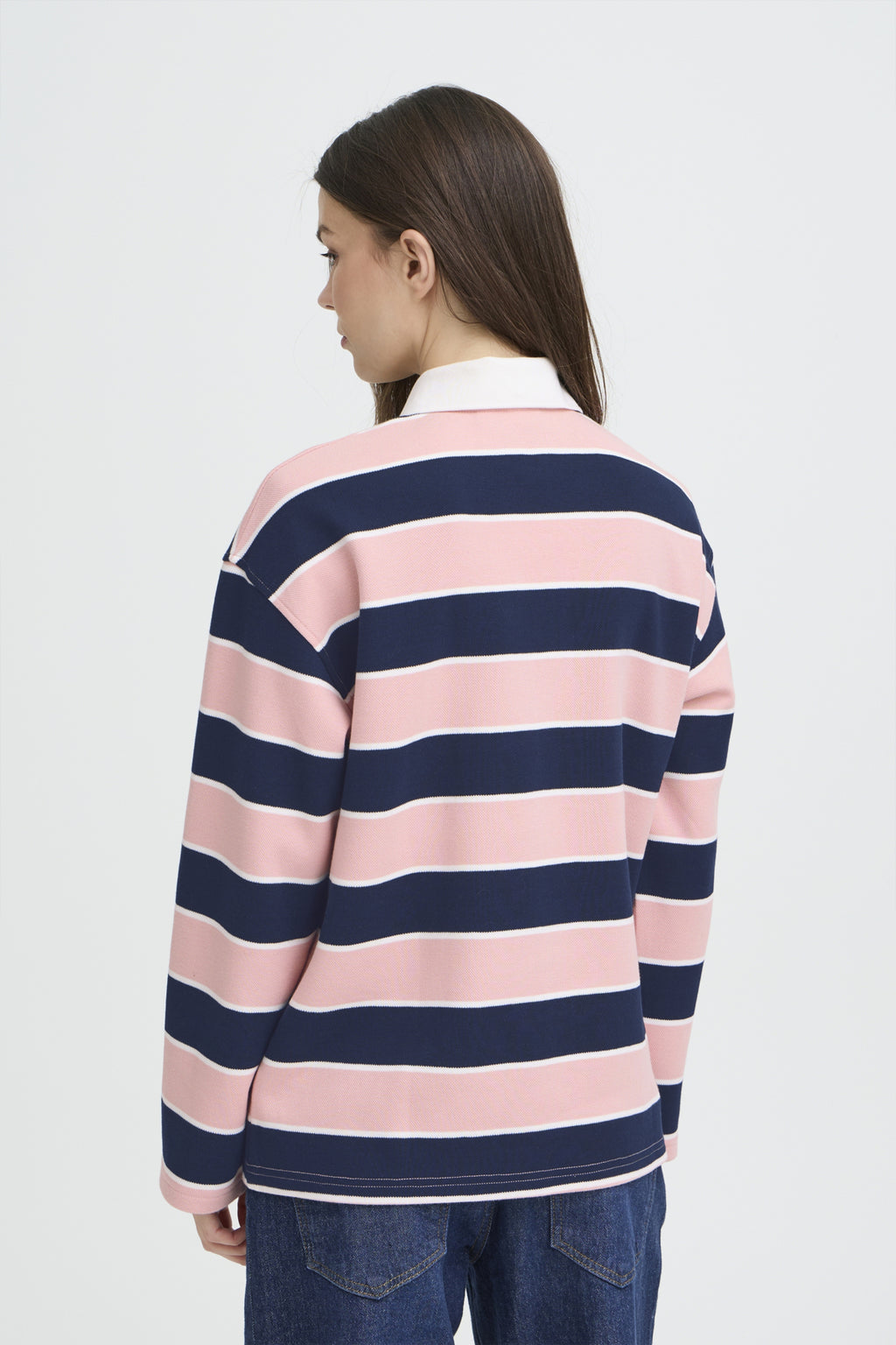 Polo's lange mouw navy Pulz Jeans