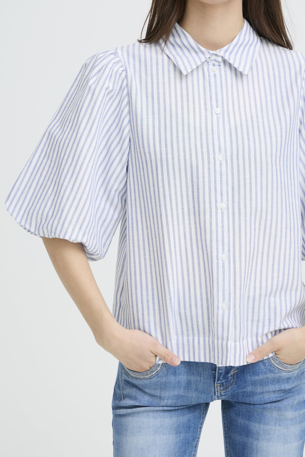 Blouses korte mouw beige Pulz Jeans