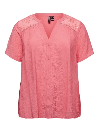 Blouses korte mouw roze VERO MODA Curve