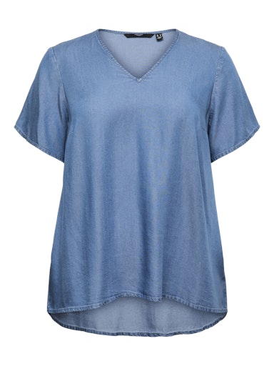 Blouses korte mouw blauw VERO MODA Curve