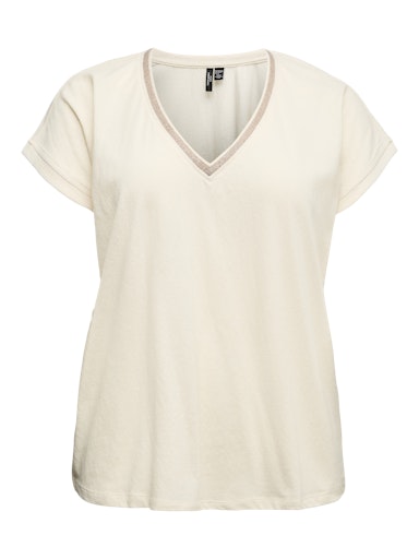 Blouses korte mouw beige VERO MODA Curve