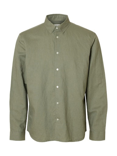 Hemden lange mouw groen Selected HOMME
