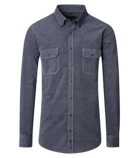 Hemden lange mouw blauw Casa Moda