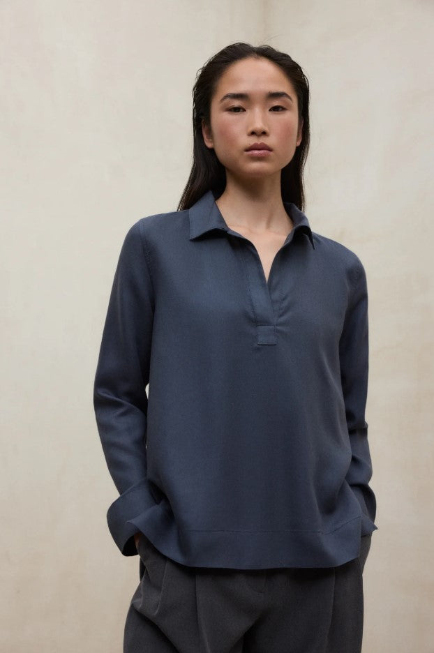 Blouses lange mouw blauw ECOALF