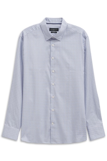 Hemden lange mouw blauw Bugatti