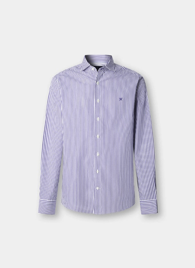 Hemden lange mouw blauw Hackett London