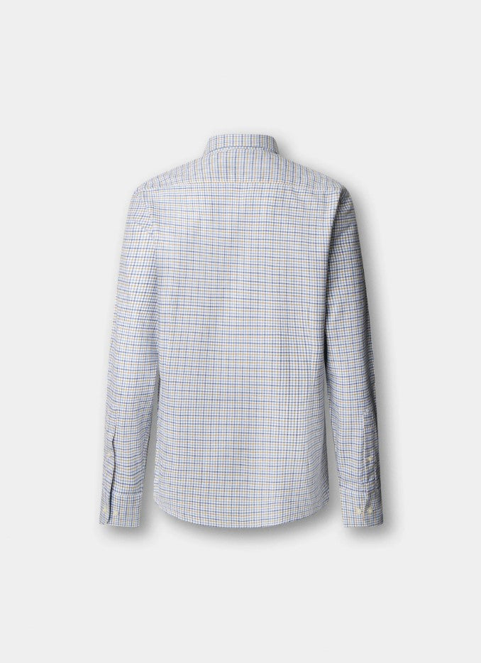 Hemden lange mouw blauw Hackett London