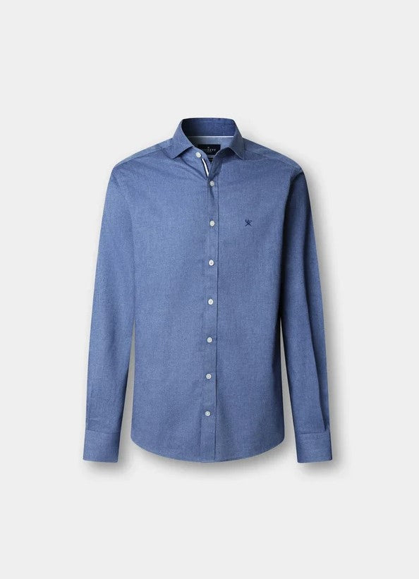 Hemden lange mouw blauw Hackett London