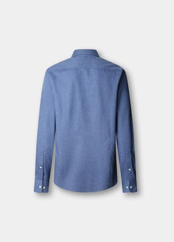 Hemden lange mouw blauw Hackett London