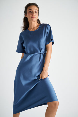 Jurken korte mouw blauw Marie Méro