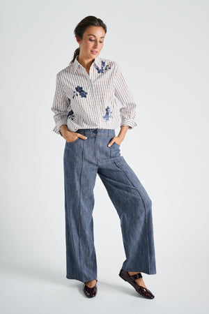 Blouses lange mouw blauw Marie Méro