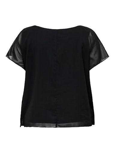 Blouses korte mouw zwart ONLY Carmakoma