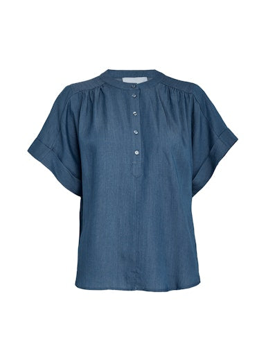 Blouses korte mouw blauw Minus