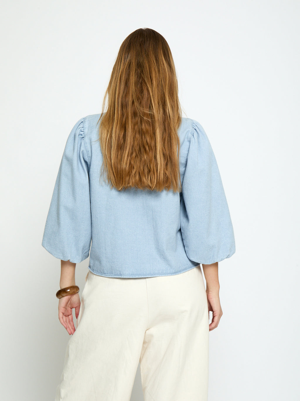 Blouses lange mouw blauw Minus