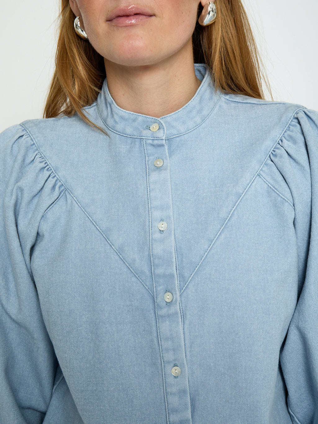 Blouses lange mouw blauw Minus